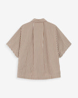 Oversized striped short-sleeve shirt mocha Vercia