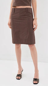PLAY ON MIDI SKIRT - CHOCOLATE