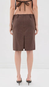PLAY ON MIDI SKIRT - CHOCOLATE