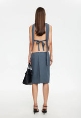 PLAY ON MIDI SKIRT - NAVY