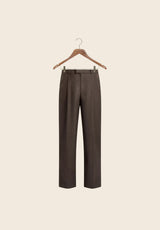 PLEATED SUIT TROUSER - ESPRESSO