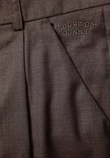 PLEATED SUIT TROUSER - ESPRESSO