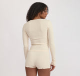 POINTELLE SHORTS - CLOUD