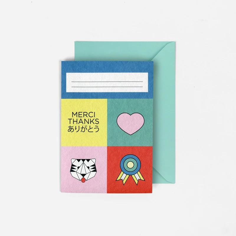 PAPIER TIGRE A5 Greeting Card - Merci Thx