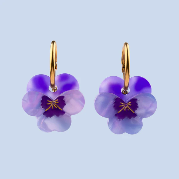 PURPLE PANSY EARRINGS