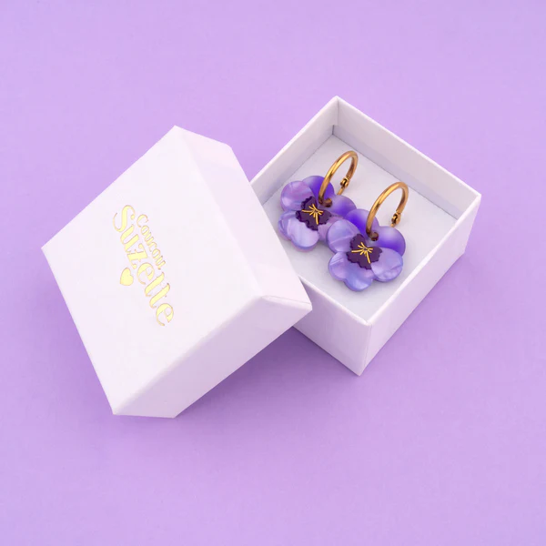 PURPLE PANSY EARRINGS