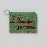 PURSE I LOVE YOU SO MATCHA - GREEN/PINK