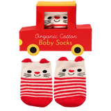 Pair of baby socks - Red cat 
