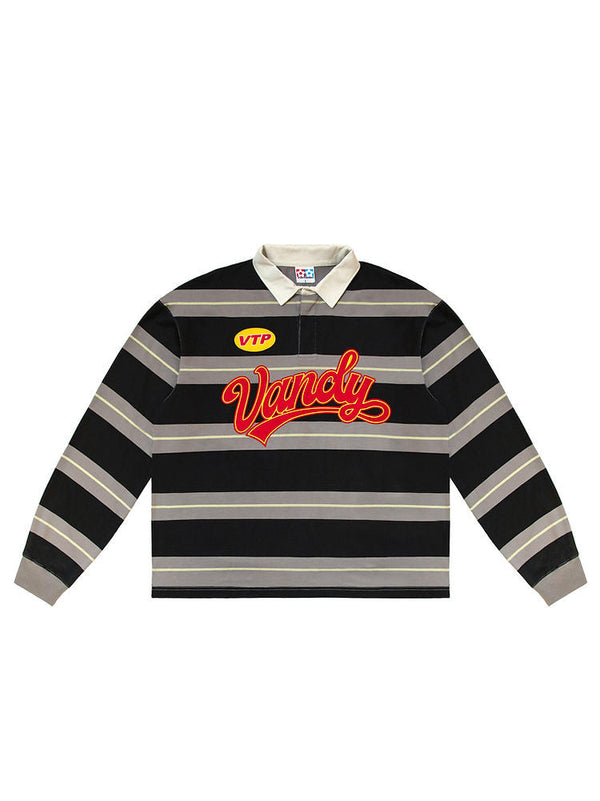 Patchwork Polo L/S - Black