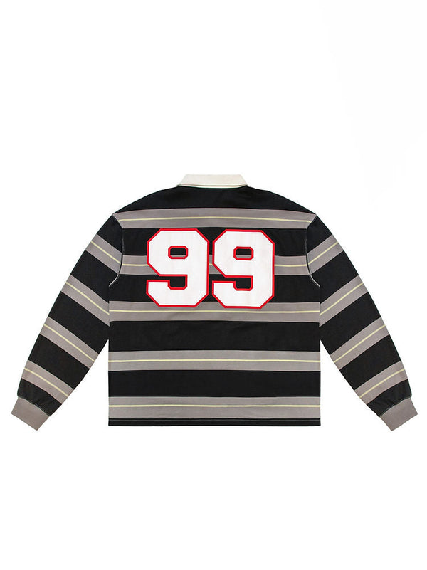 Patchwork Polo L/S - Black