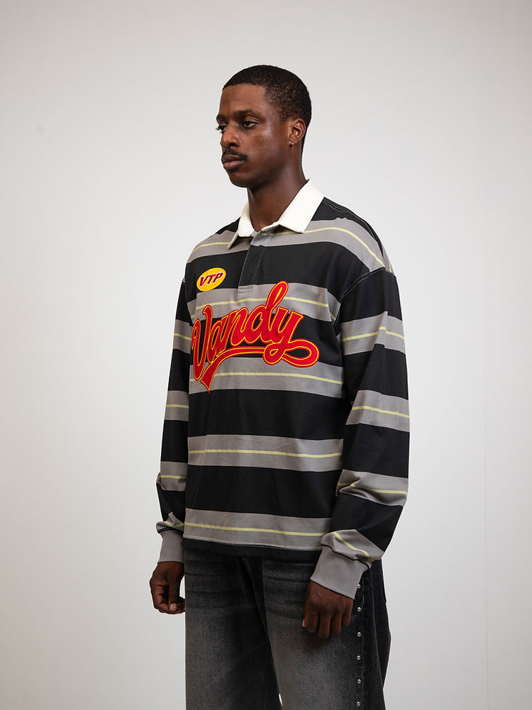 Patchwork Polo L/S - Black