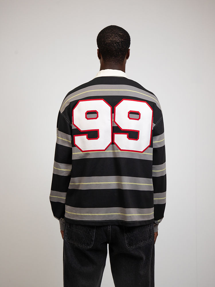 Patchwork Polo L/S - Black