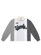 Patchwork Polo L/S - Heather Grey