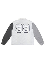 Patchwork Polo L/S - Heather Grey