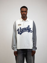 Patchwork Polo L/S - Heather Grey