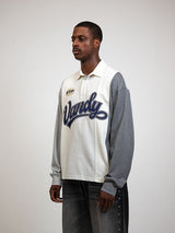 Patchwork Polo L/S - Heather Grey