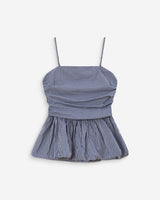 Peplum bustier square-neck top marine Valo