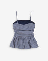 Peplum bustier square-neck top marine Valo