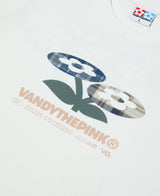 Plaid Two Flower Tee - White