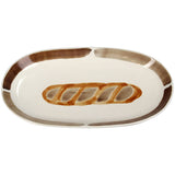 Plate Baguette Stoneware Brown 25.7x13.3x3cm