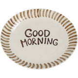Plate Good Morning Stoneware Brown 20.5x20.5x2.8cm