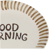 Plate Good Morning Stoneware Brown 20.5x20.5x2.8cm