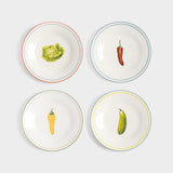 Plate vegetable large set of 4