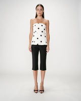Polka dot peplum bustier ecru Wixie