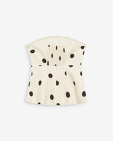 Polka dot peplum bustier ecru Wixie