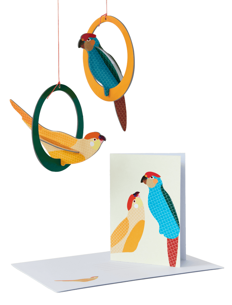 Pop Out Card, Parakeets