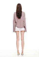 REBELS JERSEY - BURGUNDY BLUSH STRIPE