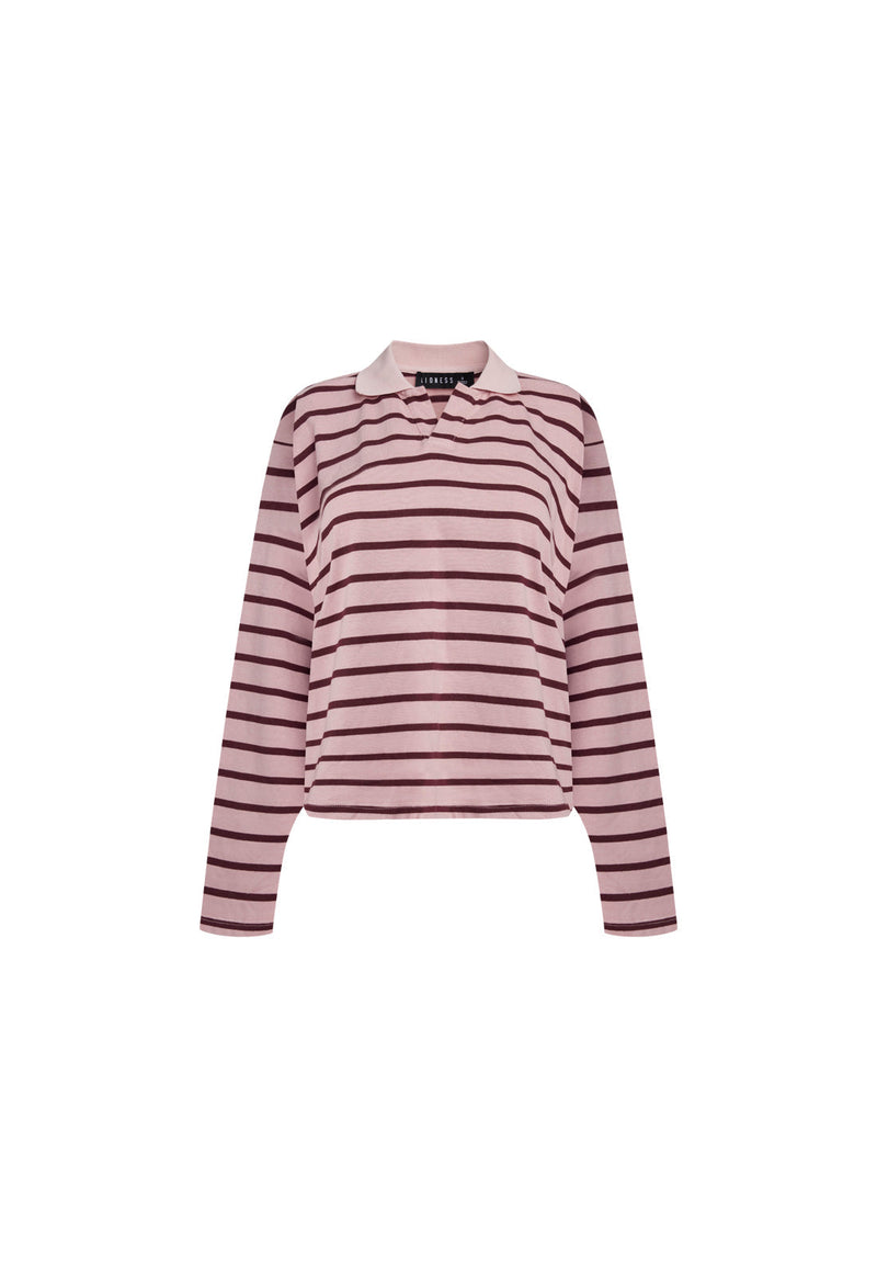 REBELS JERSEY - BURGUNDY BLUSH STRIPE