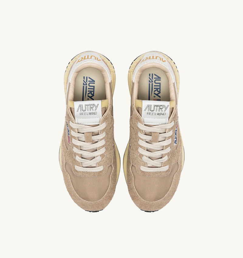 REELWIND LOW SNEAKERS IN PEPPER AND WHITE SUEDE AND NYLON (MAN)