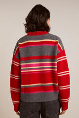RENE V JUMPER - PINK/RED STRIPE
