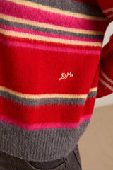 RENE V JUMPER - PINK/RED STRIPE