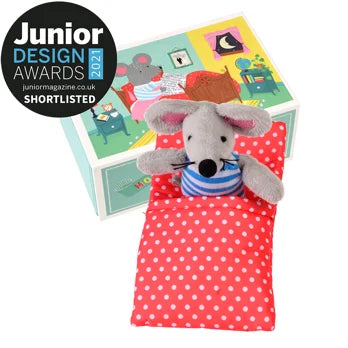 Mini soft toy in a little box - Mouse in a House