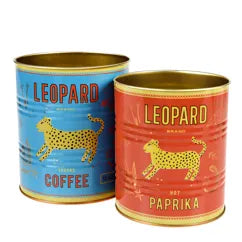 Medium storage tins - Leopard Blue