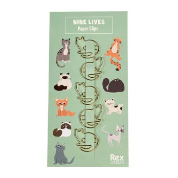 Cat paper clips (set of 5) - Nine Lives