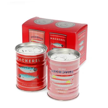 Tin salt and pepper shakers - Fish