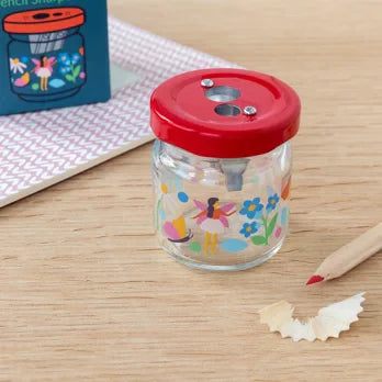 Glass jar pencil sharpener - Fairies in the Garden