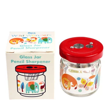 Glass jar pencil sharpener - Wild Wonders