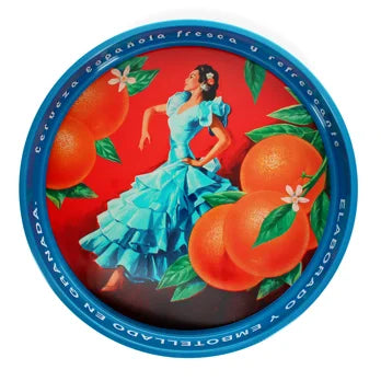 Round metal serving tray - Cerveza Espa?ola