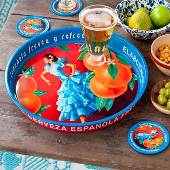 Round metal serving tray - Cerveza Espa?ola
