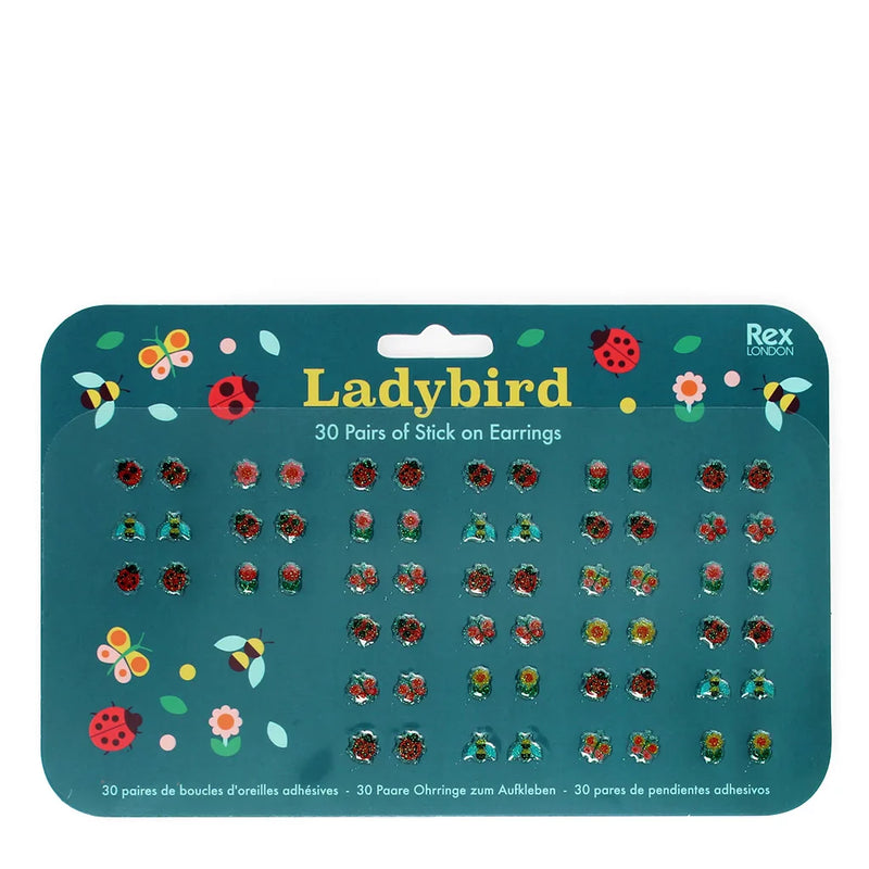 Stick on earrings (30 pairs) - Ladybird