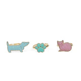 Glitter rings (set of 3) - Dog & cat