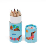 Tube of colouring pencils - Sunny Sausage Dog