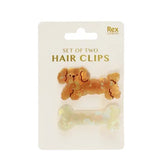 Hair clips (set of 2) - Dog and bone