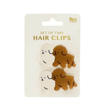 Hair clips (set of 2) - Puppies