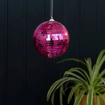 Hanging disco ball (10cm) - Pink