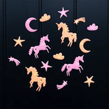 Glow in the dark stick-on shapes (box of 24) - Unicorns